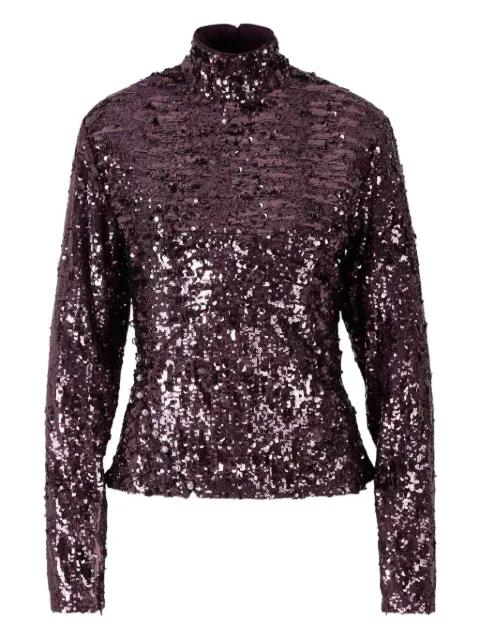 sequin-detail long-sleeve top by RABANNE