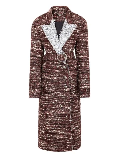 sequin-embellished belted coat by RABANNE