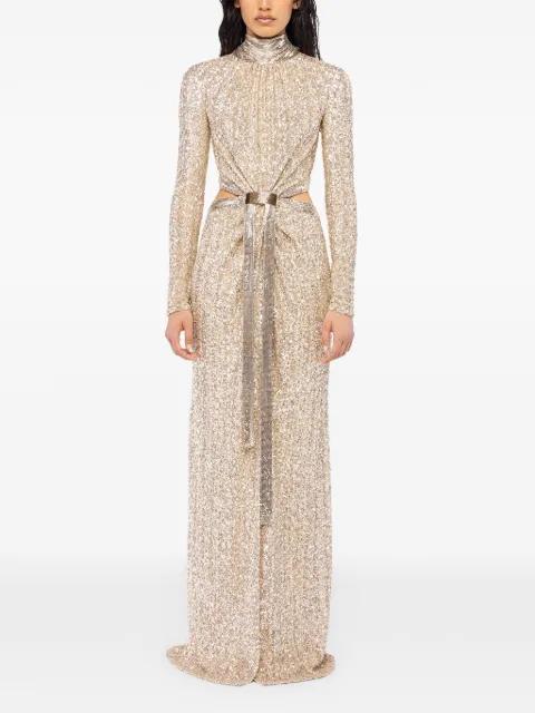 sequin-embellished cut-out dress by RABANNE