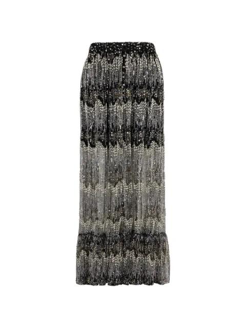 sequin-embellished faux-pearl maxi skirt by RABANNE
