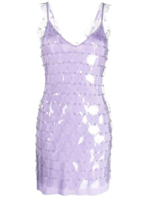 sequinned V-neck mini dress by RABANNE
