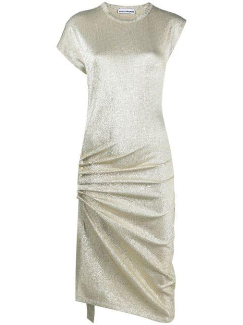 side gathered-detail midi dress by RABANNE
