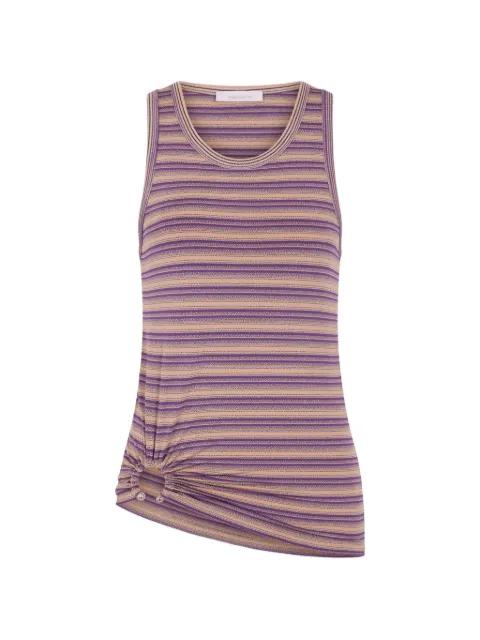 striped piercing-detail tank top by RABANNE