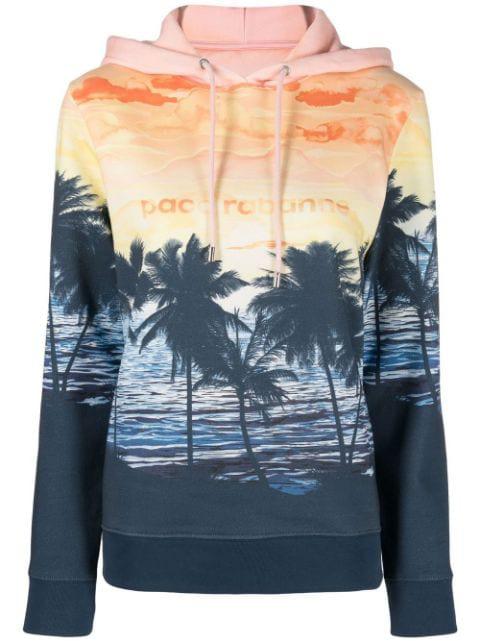 sunset-print logo hoodie by RABANNE