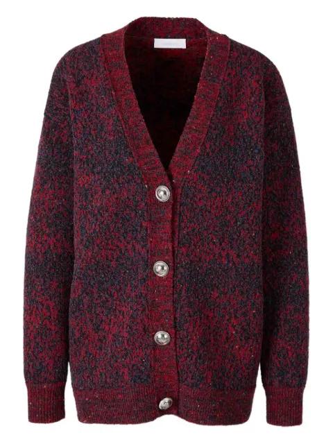 textured button wool cardigan by RABANNE