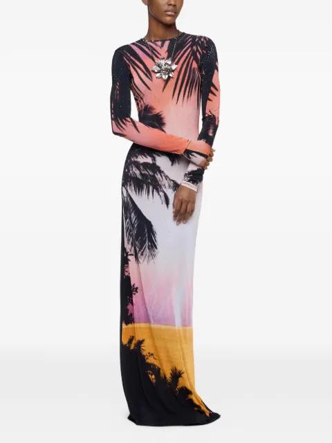 thunderstorm-printed maxi dress by RABANNE