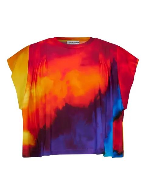 tie-dye pleated T-shirt by RABANNE