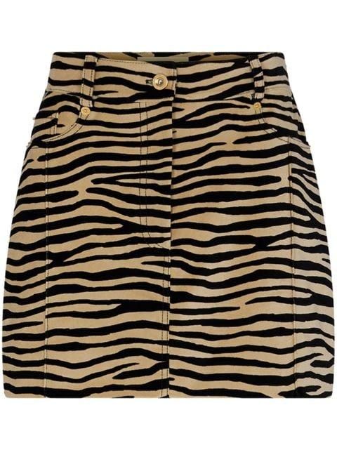 tiger-print stretch-cotton miniskirt by RABANNE