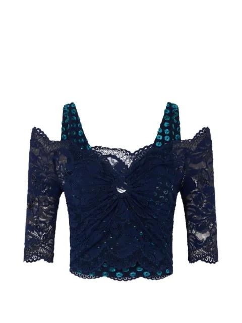 trompe-l'œil lace top by RABANNE