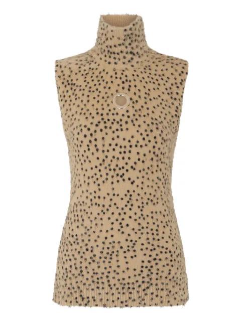 turtleneck polka-dot print top by RABANNE