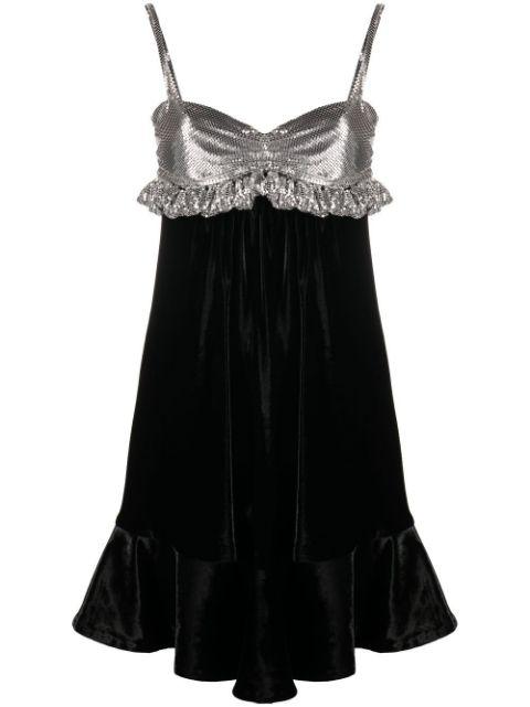 two-tone velvet minidress by RABANNE