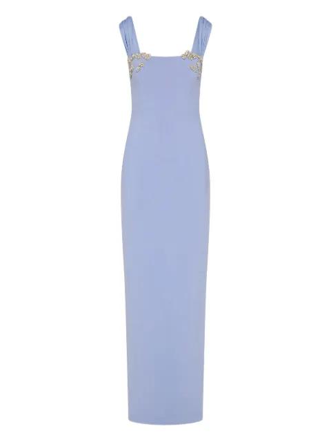 Malia embellished square-neck maxi gown by RACHEL GILBERT