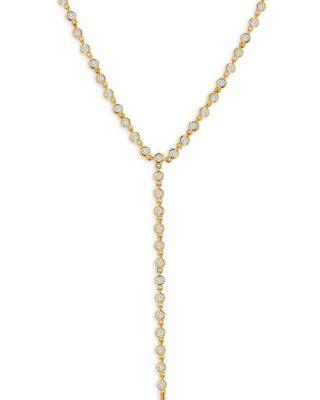 14K Yellow Gold Diamond Lariat Necklace by RACHEL REID