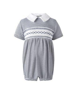 Boys' Pima Stripe Smocked Bubble - Baby by RACHEL RILEY
