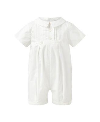 Boys' Pintuck Romper and Bonnet - Baby by RACHEL RILEY