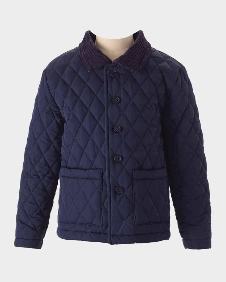 Boy's Quilted Jacket W/ Corduroy Collar, Size 2-10 by RACHEL RILEY