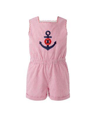 Girls' Anchor Embroidered Playsuit - Little Kid by RACHEL RILEY