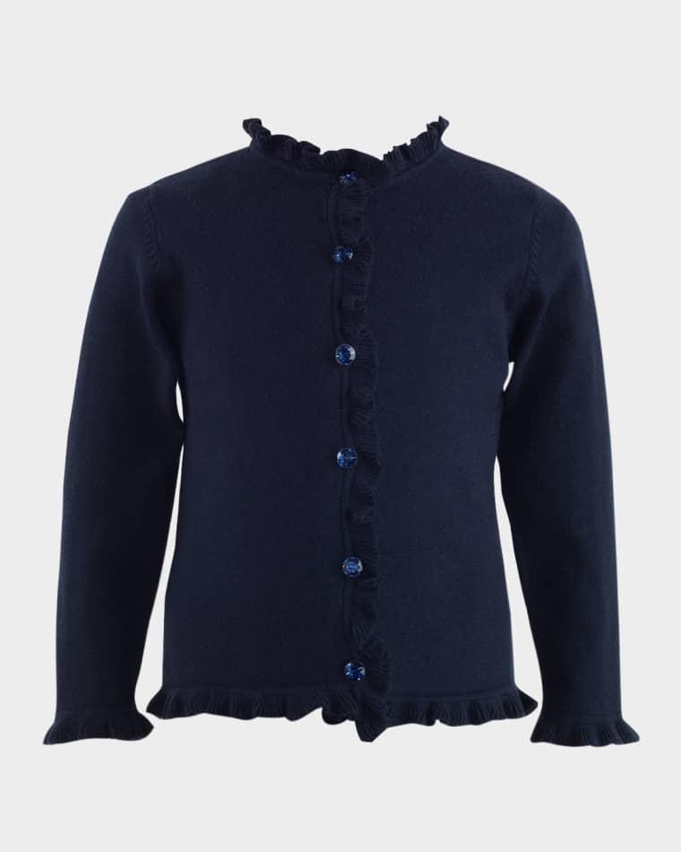 Girl's Button Front Frill Cardigan, Size 2-14 by RACHEL RILEY