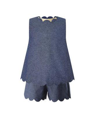 Girls' Chambray Scalloped Top and Short Set - Little Kid by RACHEL RILEY