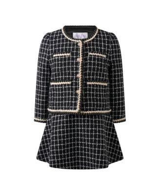 Girls' Check Tweed Jacket & Skirt Set – Little Kid by RACHEL RILEY