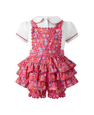 Girls' Cherry Dungaree and Blouse Set - Baby by RACHEL RILEY