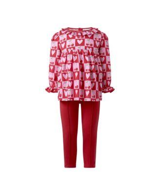 Girls' Cherry Heart Blouse & Leggings Set - Little Kid by RACHEL RILEY