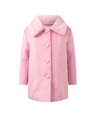 Girls' Faux Fur Collar Coat - Little Kid by RACHEL RILEY