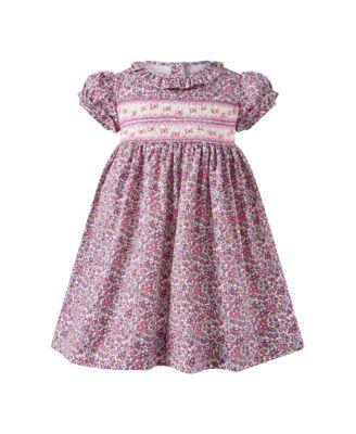 Girls' Floral Short Sleeves Smocked Dress and Bloomers - Baby by RACHEL RILEY