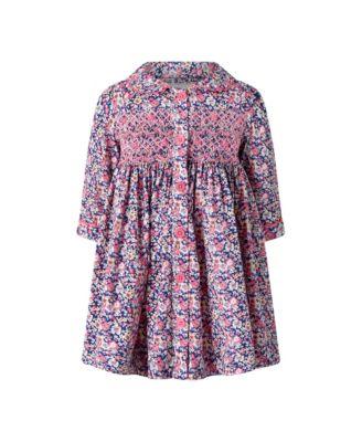 Girls' Floral Smocked Button Front Dress - Baby by RACHEL RILEY