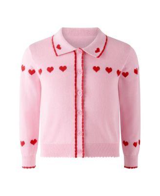 Girls' Heart Intarsia Cardigan - Little Kid by RACHEL RILEY