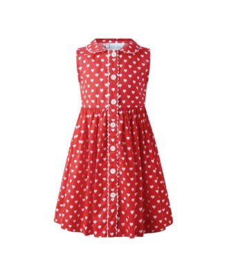 Girls' Heart Sleeveless Button Front Dress - Little Kid by RACHEL RILEY