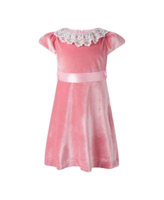 Girls' Lace Collar Velvet Dress - Little Kid by RACHEL RILEY
