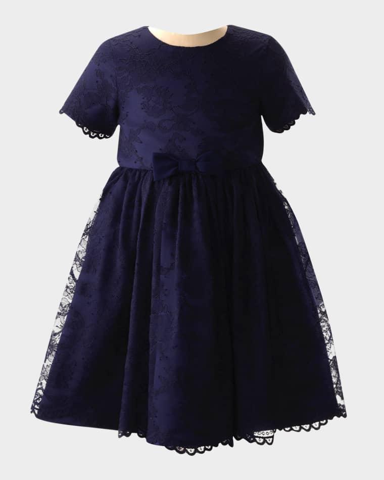 Girl's Lace Scalloped Party Dress, Size 2-14 by RACHEL RILEY