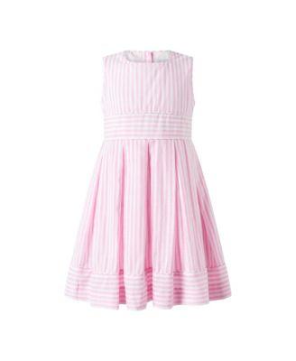 Girls' Pastel Oxford Pleated Stripe Dress - Little Kid by RACHEL RILEY