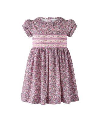 Girls' Purple Floral SS Smocked Dress - Little Kid by RACHEL RILEY