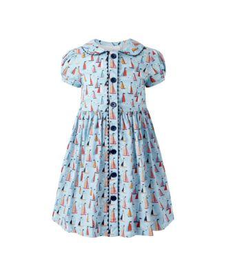 Girls' Sailboat Button Front Dress - Little Kid by RACHEL RILEY