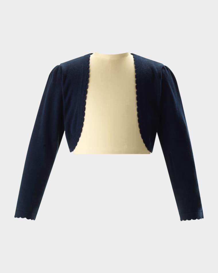 Girl's Scalloped Trim Bolero, Size 2-10 by RACHEL RILEY