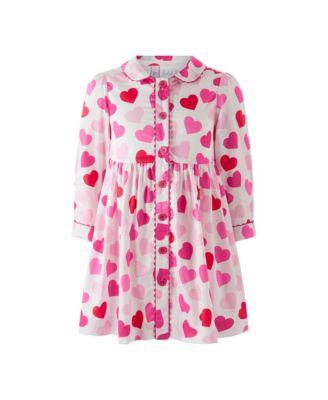 Girls' Scatter Heart Button Front Dress - Little Kid by RACHEL RILEY
