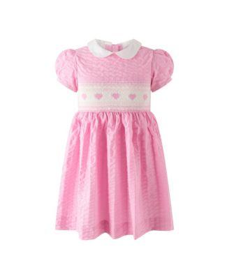 Girls' Seersucker Heart Smocked Dress - Little Kid by RACHEL RILEY
