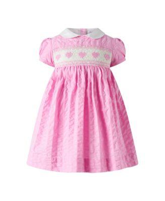 Girls' Seersucker Heart Smocked Dress and Bloomers- Baby by RACHEL RILEY