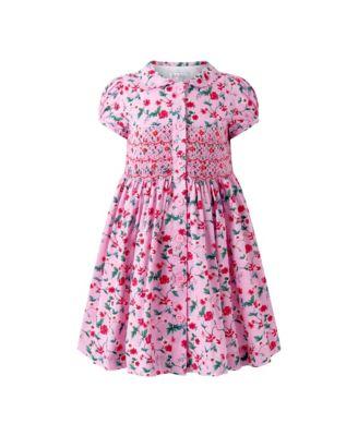 Girls' Smocked Button-Front Dress - Little Kid by RACHEL RILEY