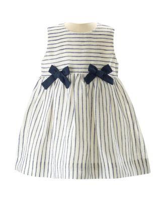 Girls' Stripe Linen Bow Dress & Bloomers - Baby by RACHEL RILEY