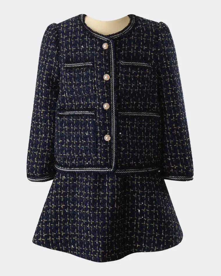 Girl's Tweed Jacket & Skirt Set, Size 2-14 by RACHEL RILEY