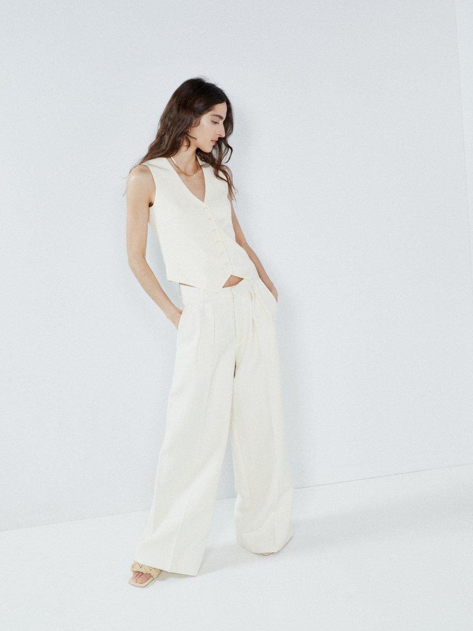 Wide-leg ramie and cotton-blend chino by RAEY