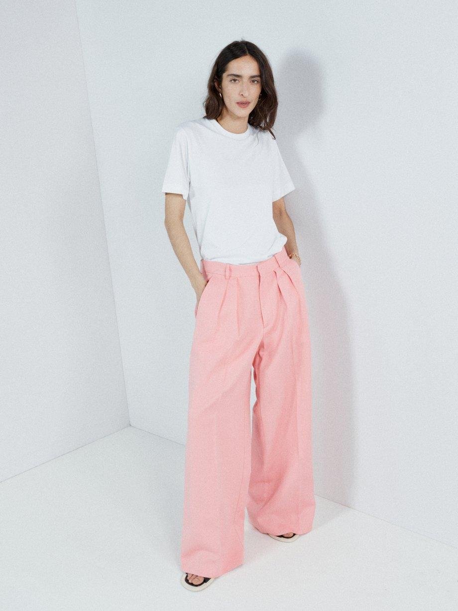 Wide-leg ramie and cotton-blend chino by RAEY
