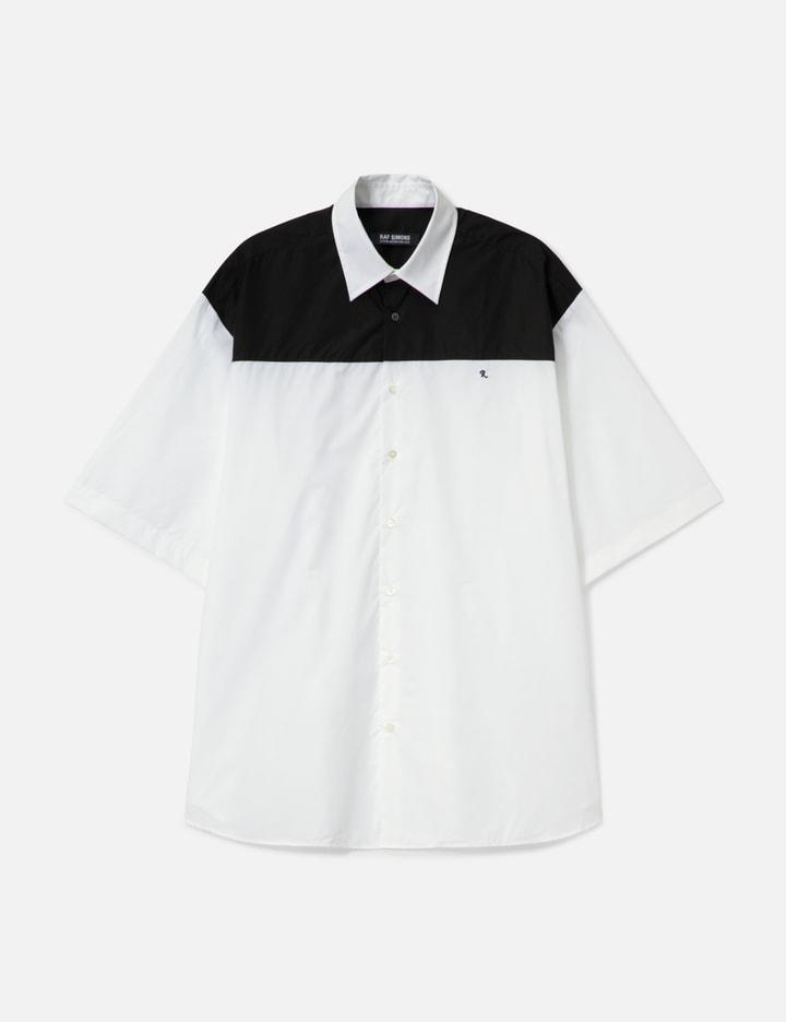 American Bicolor Embroidered Shirt by RAF SIMONS