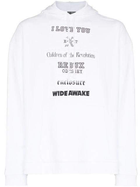 Chest-Print hoodied sweatshirt by RAF SIMONS