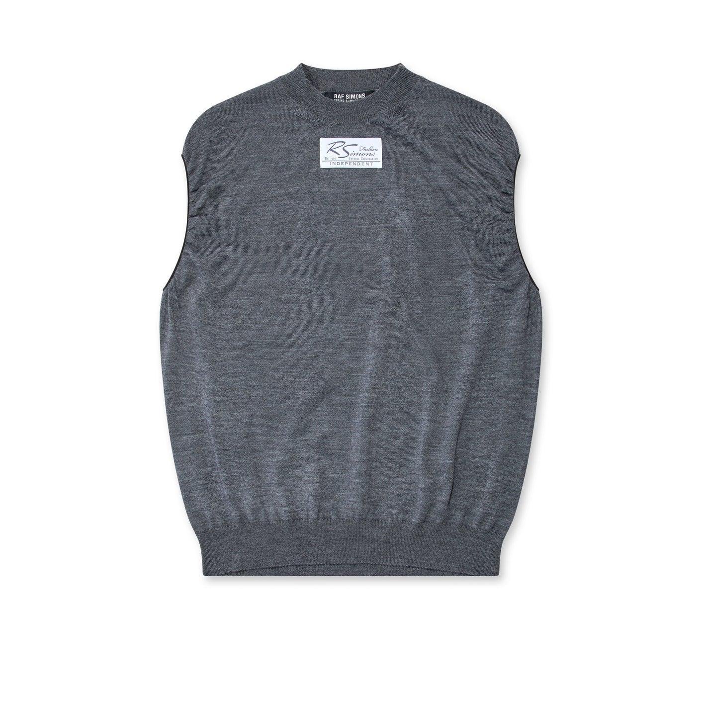 RAF SIMONS - Women's Sleeveless Fine Knit Sweater - (Grey) by RAF SIMONS