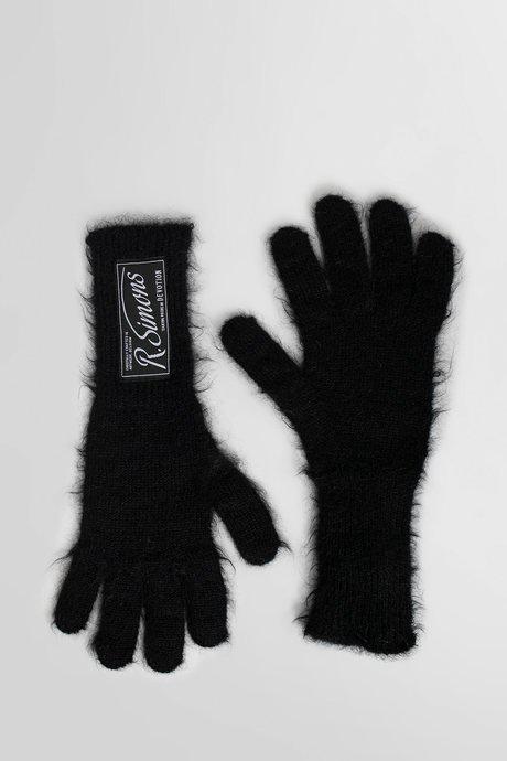 Raf Simons Black Mohair Blend Gloves by RAF SIMONS
