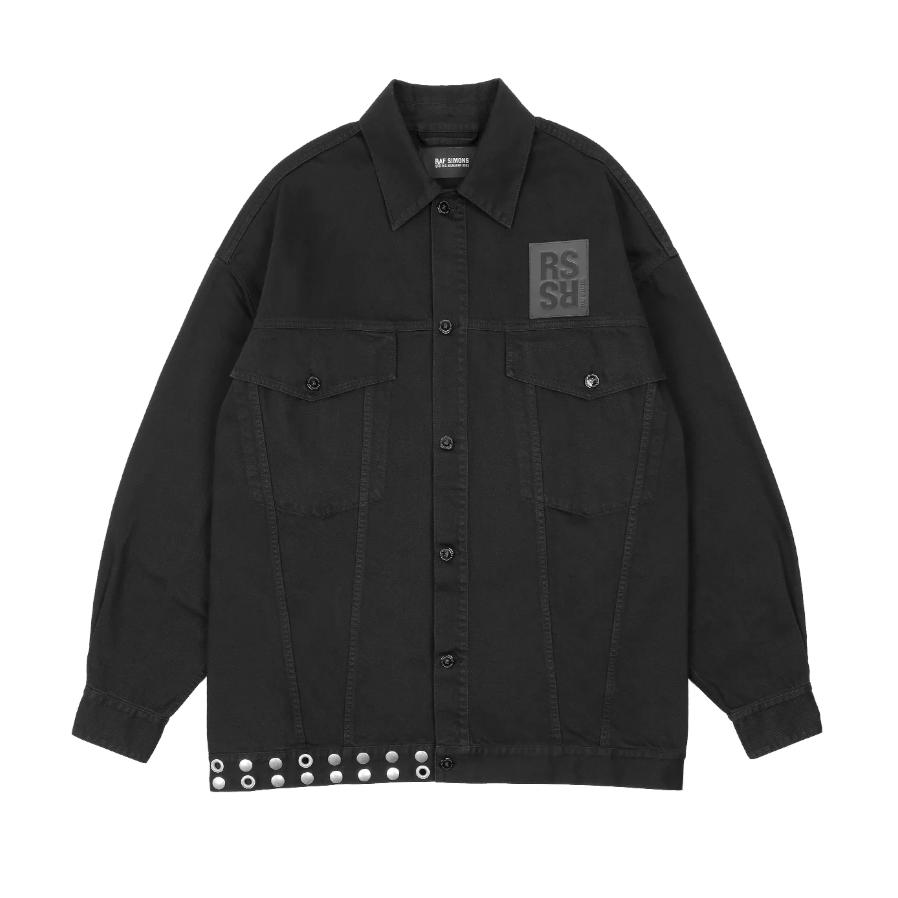 Raf Simons - Leather Fringes And Studs Big Fit Jacket - Black by RAF SIMONS